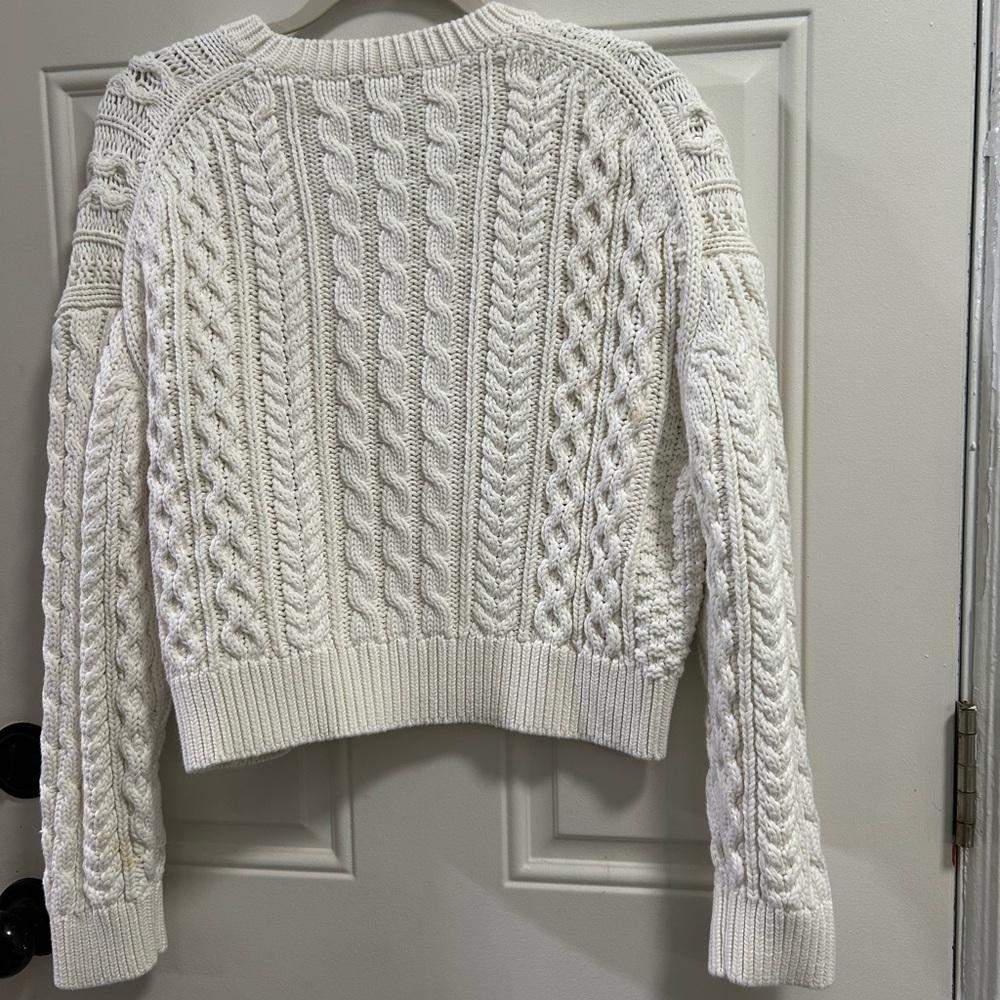 Nili Lotan Cream Cable Knit Sweater